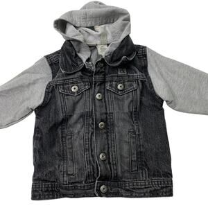Calvin Klein Boys Sz 18M Baby Black Gray Hoodie Jean Jacket Streetwear Hipster